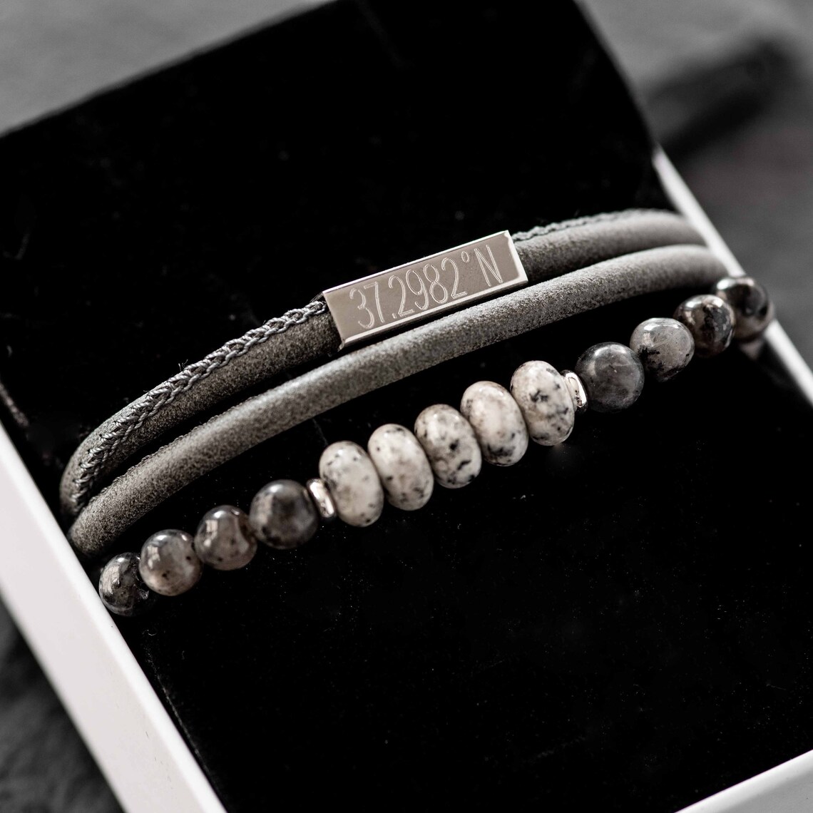 Men's Engraved Bracelet Set Men's Personalized Etsy