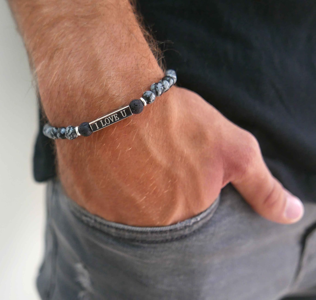 Men's Personalized Bracelet Men's Custom Bracelet Men's Engraved