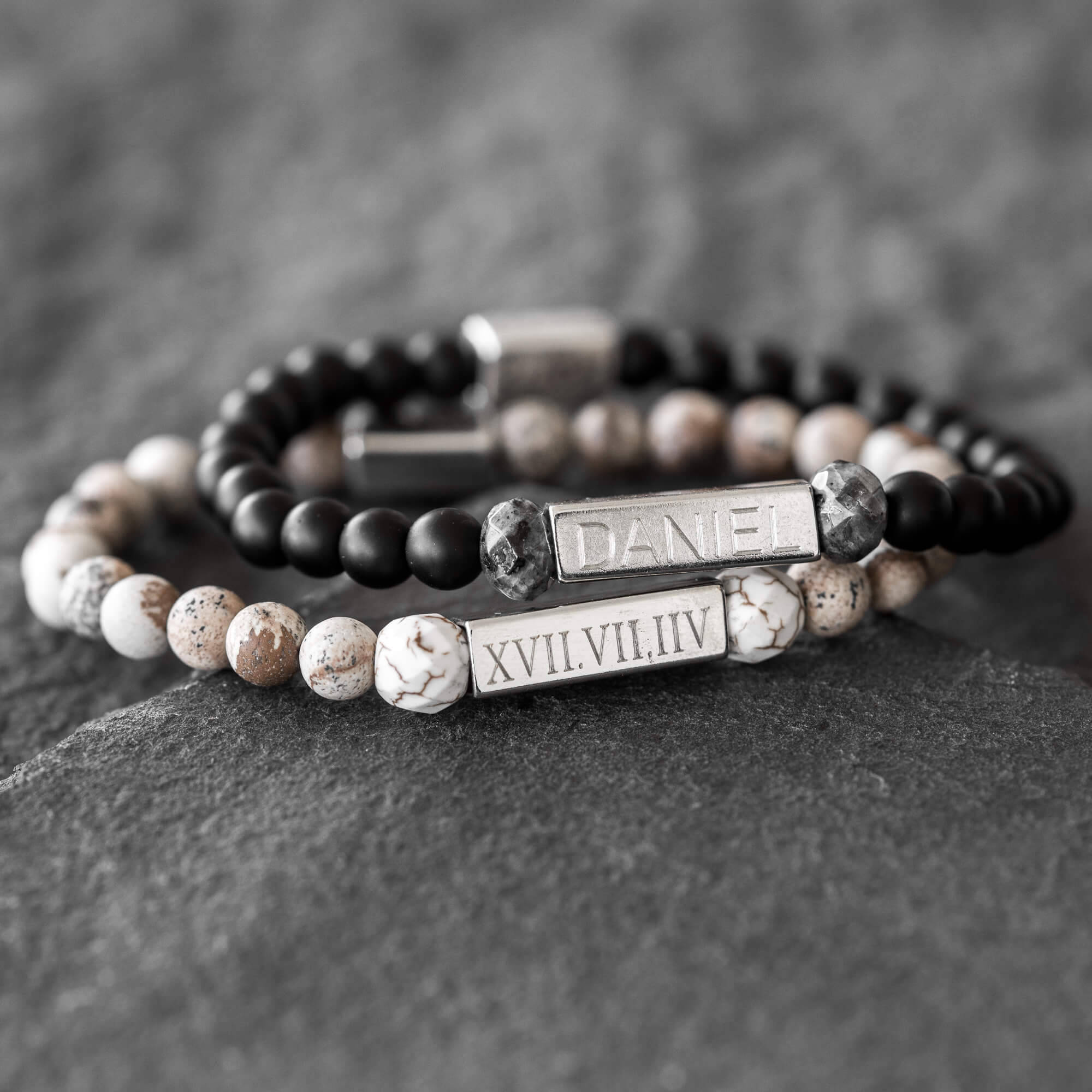 Personalized Beaded Bracelet Engraved Beaded Bracelet Etsy