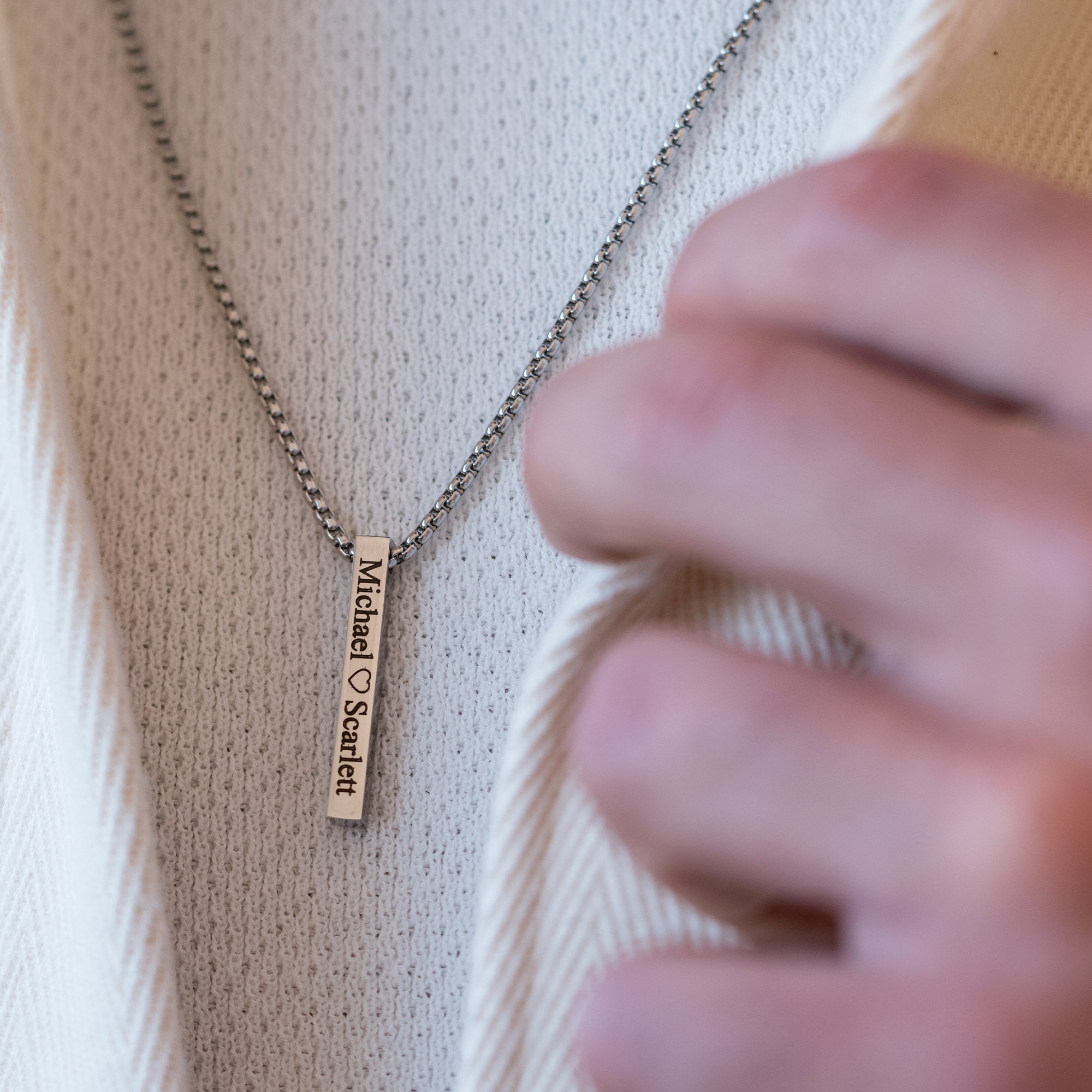 Men's Bar Necklace Personalize Bar Necklace Men's Etsy