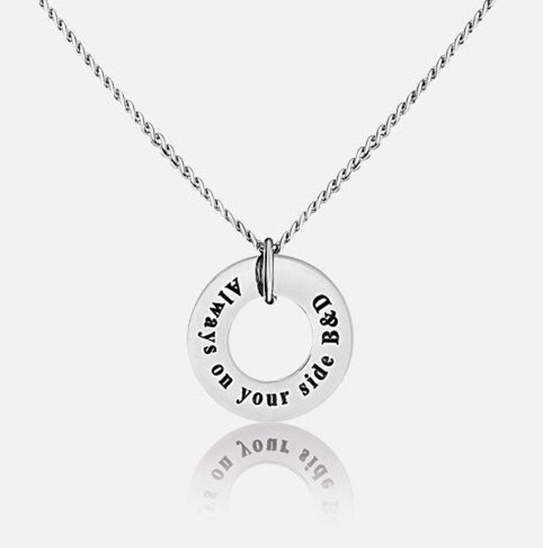 Personalize Men's Karma Necklace, Washer Necklace, Message Necklace