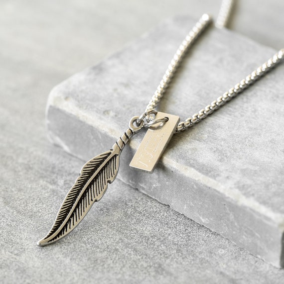 Men's Personalized Necklace Men's Custom Necklace Etsy