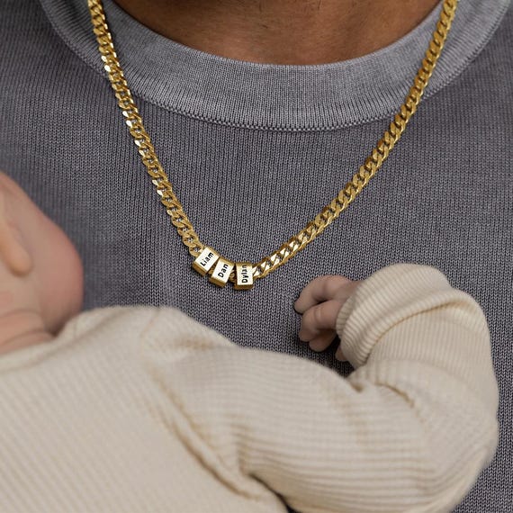 Personalized Gold Necklace for Dad,Custom Name Necklace for Dad,Gold Name Necklace Gift,Name Necklace,Gift for Father's Day Valentine's Day