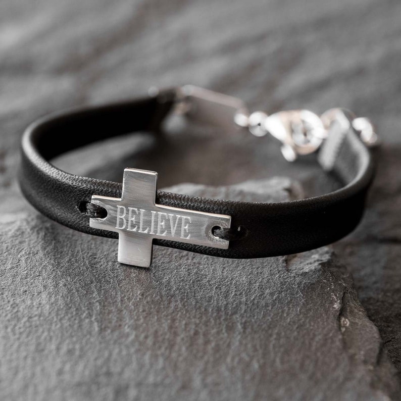 Personalized Cross Bracelet Custom Cross Bracelet Etsy