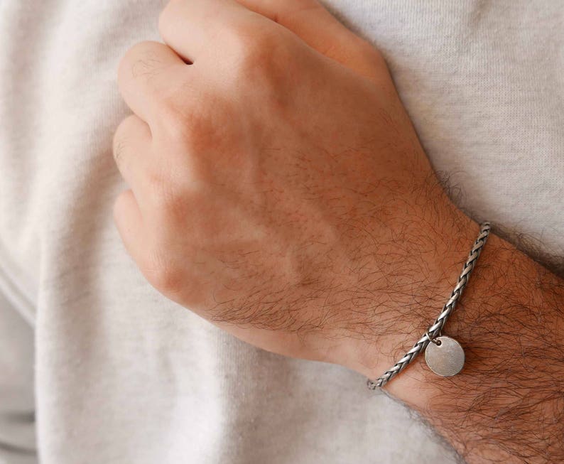 Initial Men/'s Custom Bracelet Men/'s Personalized Bracelet Personalized Chain Bracelet Personalized Jewelry Men/'s Engraved Bracelet