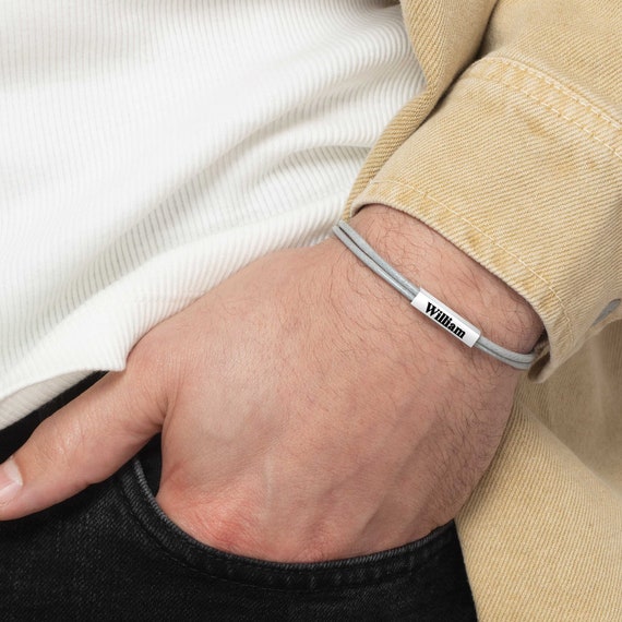 Men's Custom Bracelet Men's Engraved Bracelet Etsy