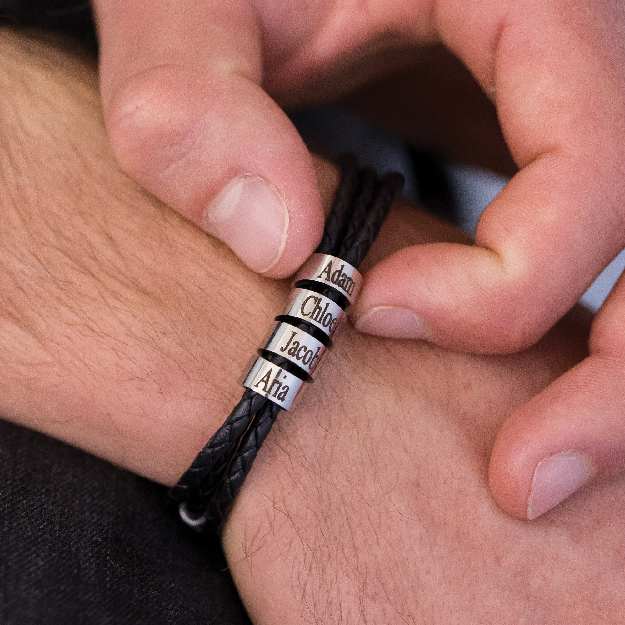 Personalized Leather Bracelet for Dad Kids Name Bracelet Etsy
