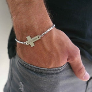 Custom Faith Bracelet For Men, Personalized Men's Cross Bracelet, Religious Bracelet, Christian Bracelet, Prayer Bracelet, Boyfriend Gift image 4