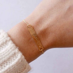 Personalized Bar Bracelet - Custom Bar Bracelet - Personalize Bracelet - Custom Bracelet - Engraved Bracelet - Wife Gift - Best Friend Gift