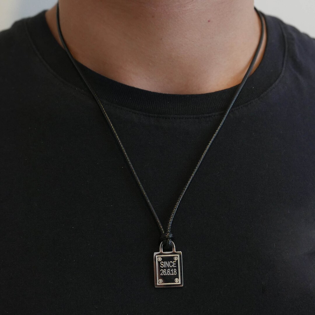 Men's Personalized Necklace Men's Custom Necklace Etsy