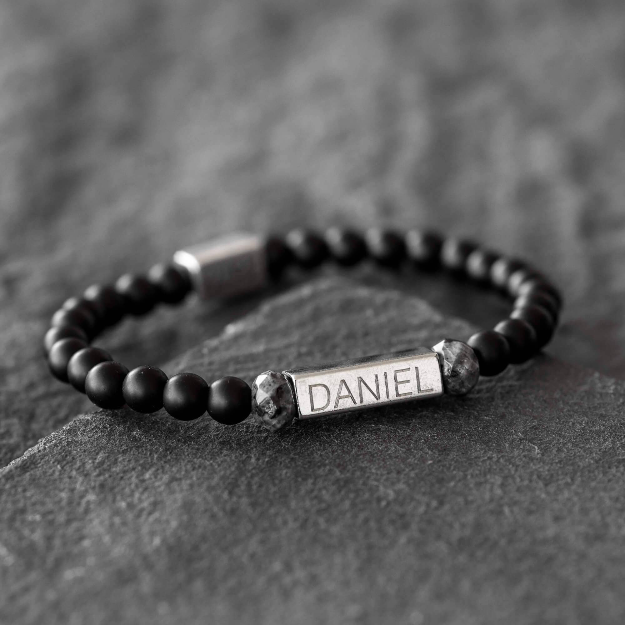 Personalized Beaded Bracelet Engraved Beaded Bracelet Etsy