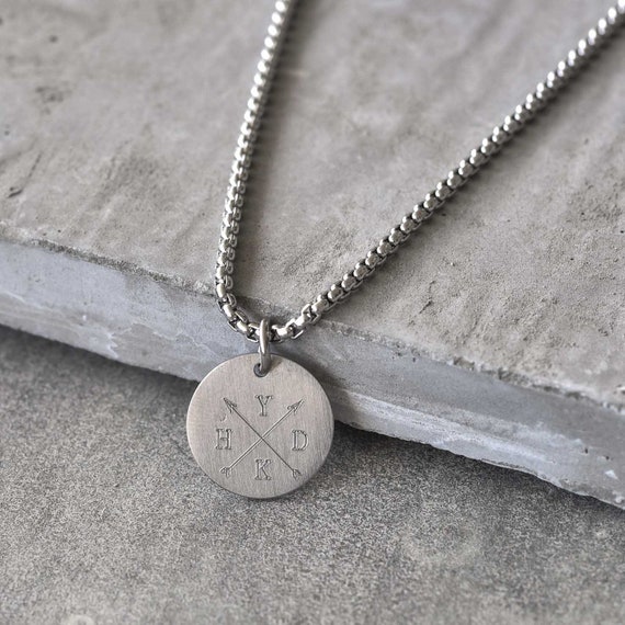 Personalized Coin Necklace Men's Custom Necklace Etsy