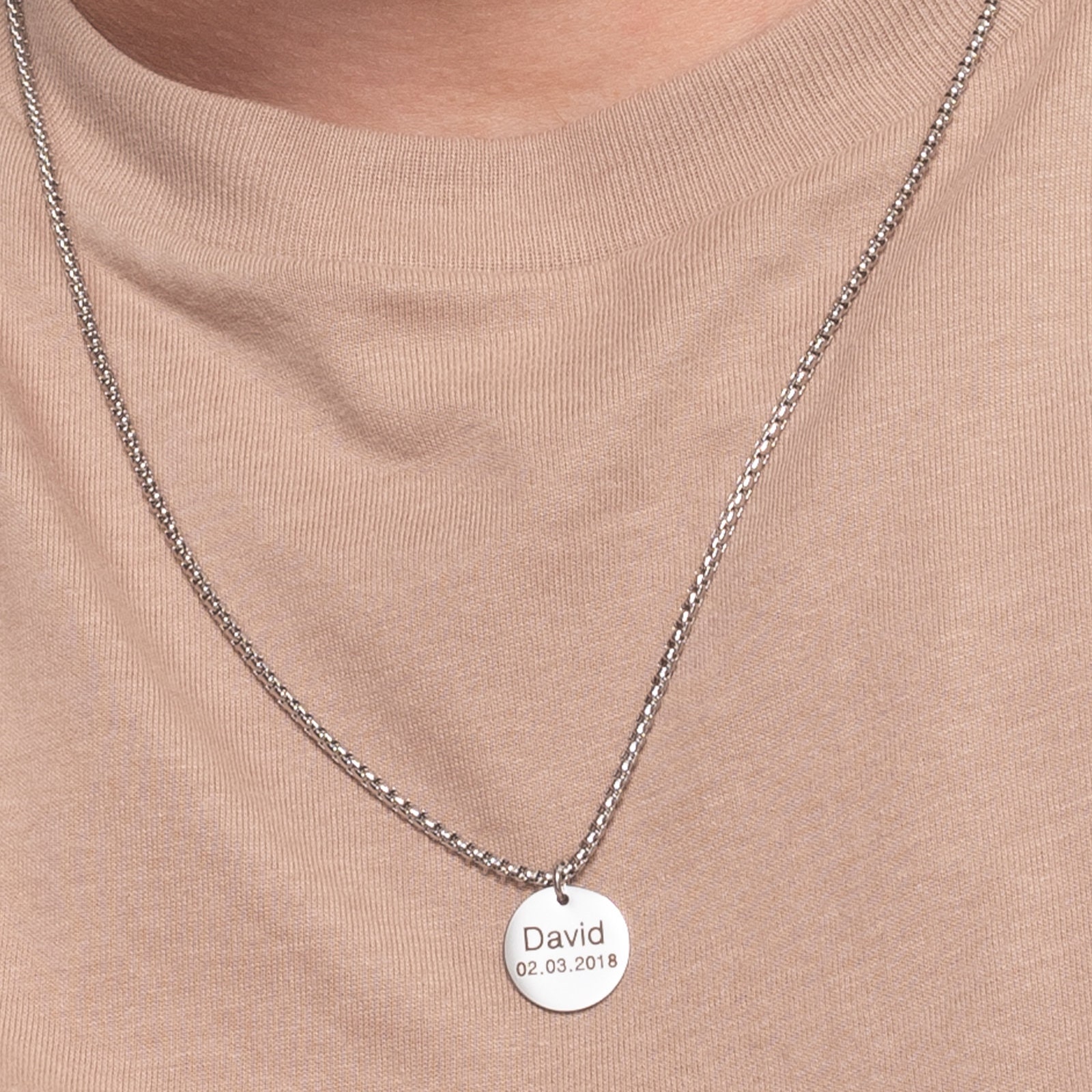 Personalized Coin Necklace Men's Custom Necklace Etsy