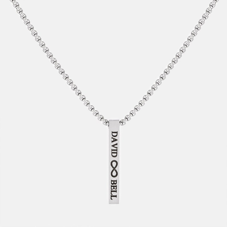 Men/'s Personalized Necklace Boyfriend Gift Men/'s Engraved Necklace Men Jewelry Husband Gift Bar Necklace for Men Men/'s Custom Necklace