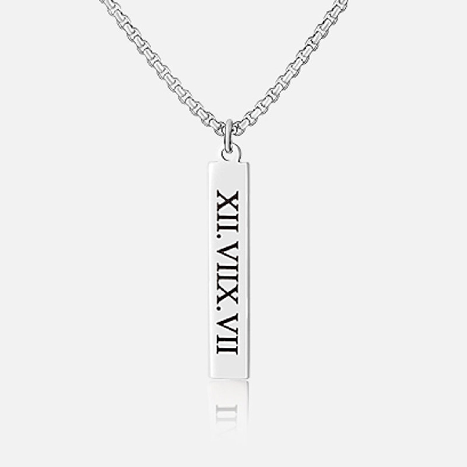 Personalized Bar Necklace Men's Engraved Necklace Etsy