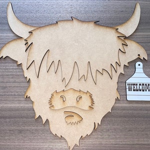 Highland Cow Door Hanger SVG