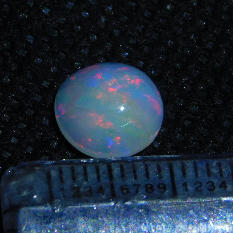 1.4 Ct Very Rare Quality Natural Ethiopian Opal Cabochon Gem Play Multi Fire Ethiopian Opal Loose Gemstone 8.5x8.5x4 mm Round Shape L#25-29