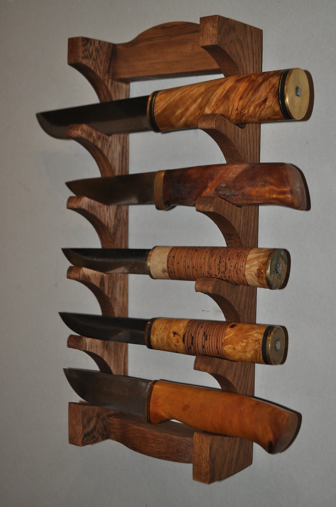 Wall Mounted 5 Tier Hard Wood Stand for Knife Display Holder Etsy