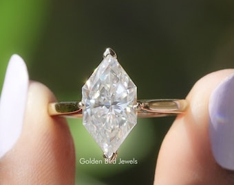 Solitaire Moissanite Engagement Ring/ Dutch Marquise Moissanite Ring/ Colorless Moissanite Bridesmaid Ring/ 14K solid Gold Proposal Ring