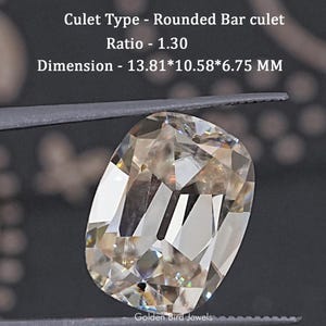 Off-White Moissanite Loose Stone/ Old Mine Cushion Moissanite Loose/ Vintage Moissanite For Jewelry Making/ Loose Stone For Engagement Ring