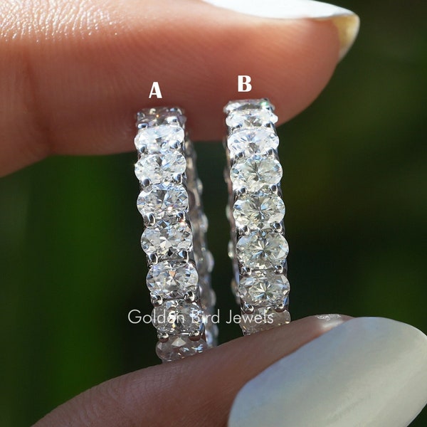 4X3mm Oval Cut Moissanite Wedding Proposal Band / Customized Moissanite Eternity Stacking Band For Women