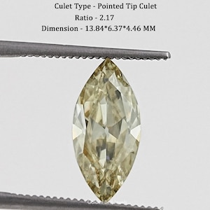 Yellow Old Mine Marquise Cut Moissanite Loose Stone/ Old Mine Cut Moissanite Loose Stone For Customized Jewelry/ Loose Stone Gift For Her