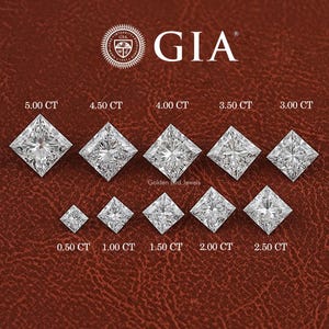 Princess geslepen diamant voor trouwring/ solitaire in lab gekweekte losse diamant/ GIA-gecertificeerde CVD-diamant/1,00 tot 5,00 CT diamant voor sieraden