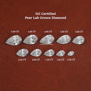 1.00 To 5.00 CT Each Loose Diamond/ Pear Cut Lab Grown Diamond For Engagement Ring/ IGI Certified Eco Friendly Diamond For Jewelry Making