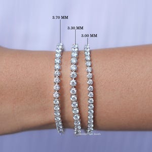 Round Cut Lab Diamond Tennis Bracelet/ EF-VS Diamond Bridal Bracelet/ 14K Solid Gold Hand Made Diamond Wedding Bracelet/ Anniversary Gift