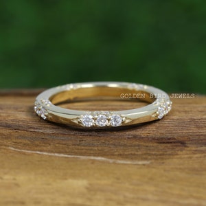 2.00 MM Colorless Round Moissanite Wedding Band / Bridal Matching Eternity Band / Unique Band For Women / Moissanite Promise Band Gift