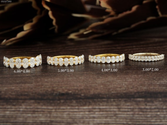 Oval moissanite shop eternity band