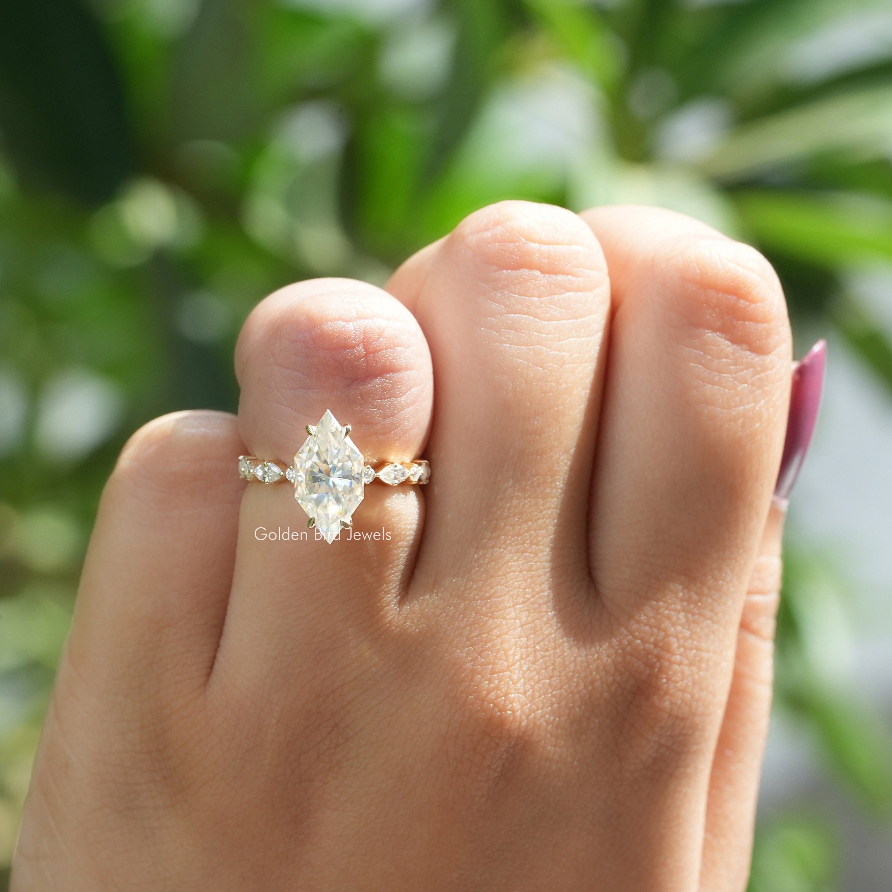 Hidden halo 2024 marquise engagement ring