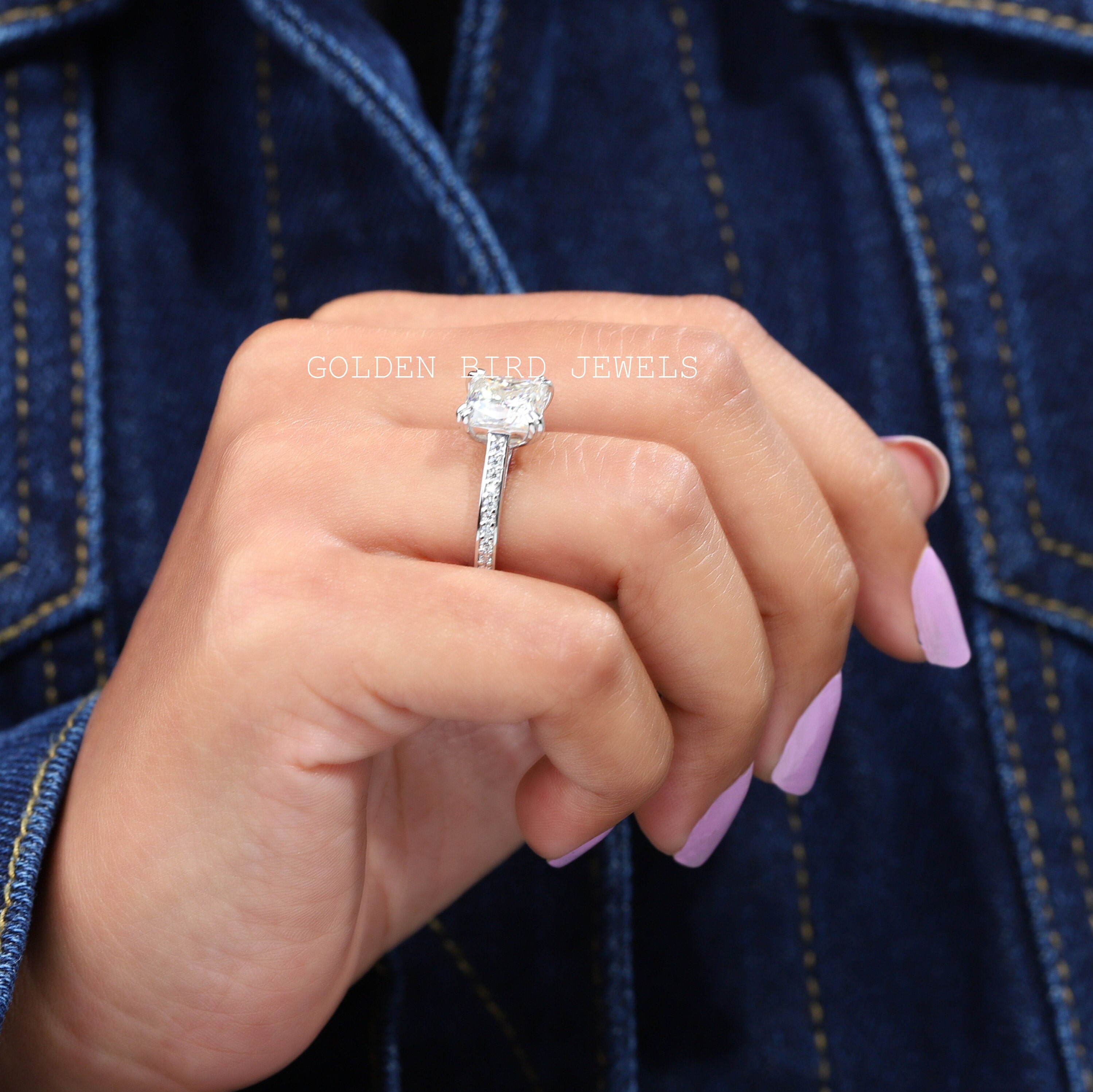 3 Carat Princess Cut Moissanite 