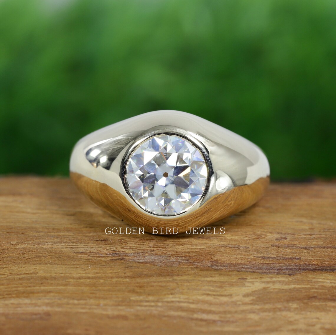 3.50 CT Men's Moissanite Ring / OEC Near Colorless Round Etsy