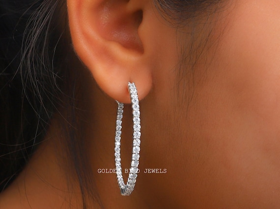 Moissanite cheap earrings hoops