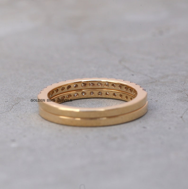 1.5CT Colorless Moissanite Yellow Gold Wedding Band,Argentium Ring,Sterling Band,Gold Wedding Band,Moissanite Band,Friendship Day Gift