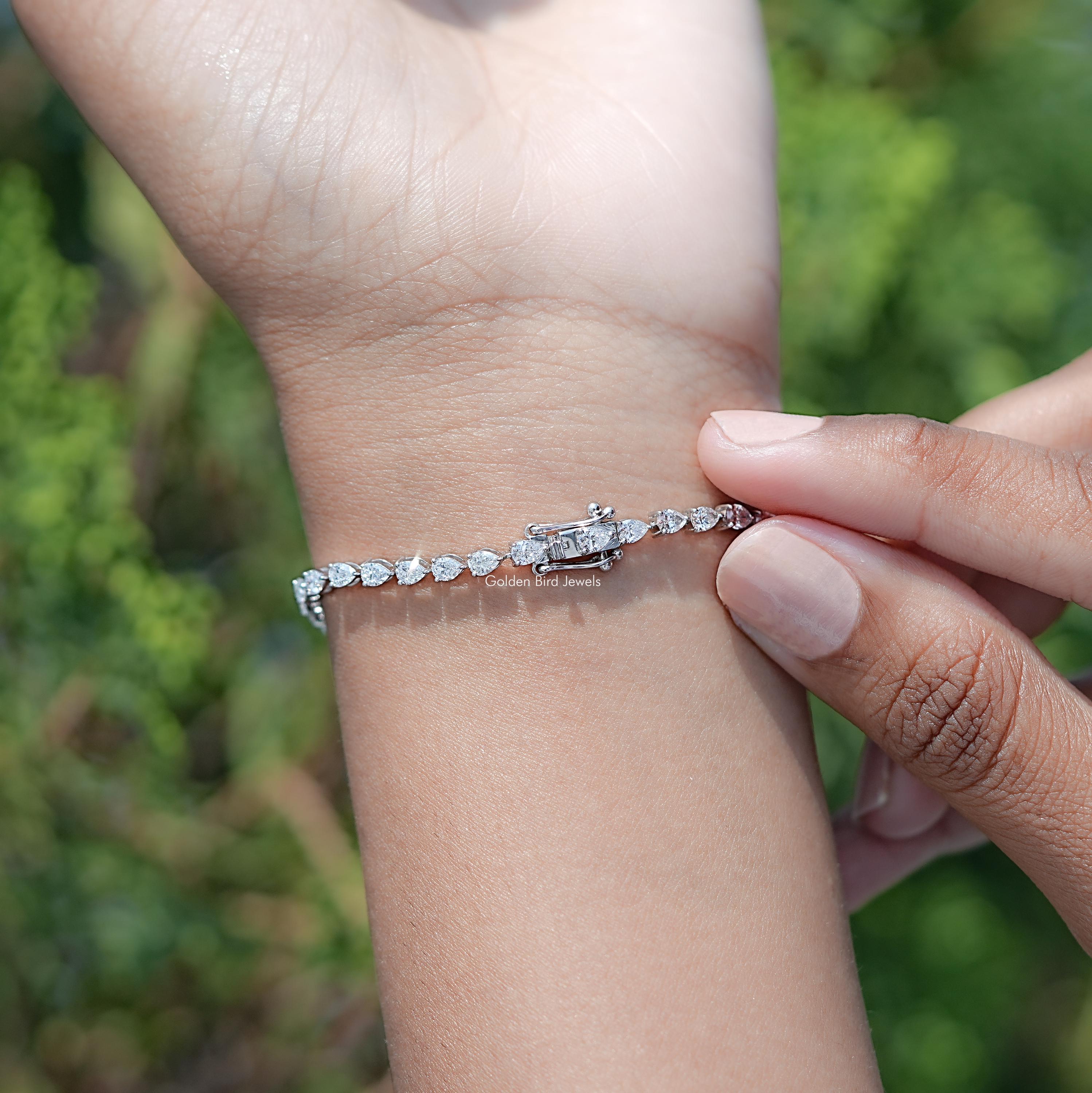 ペアカットラボダイヤモンドテニスブレスレット/EF-VSダイヤモンド