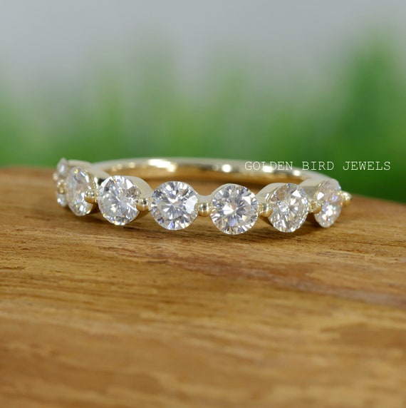 1.10Ct Round Moissanite Eternity Wedding Anniversary Bands Ring 14k White Gold 1.10Ct Round Moissanite Eternity Wedding Anniversary Bands Ring 14k White Gold