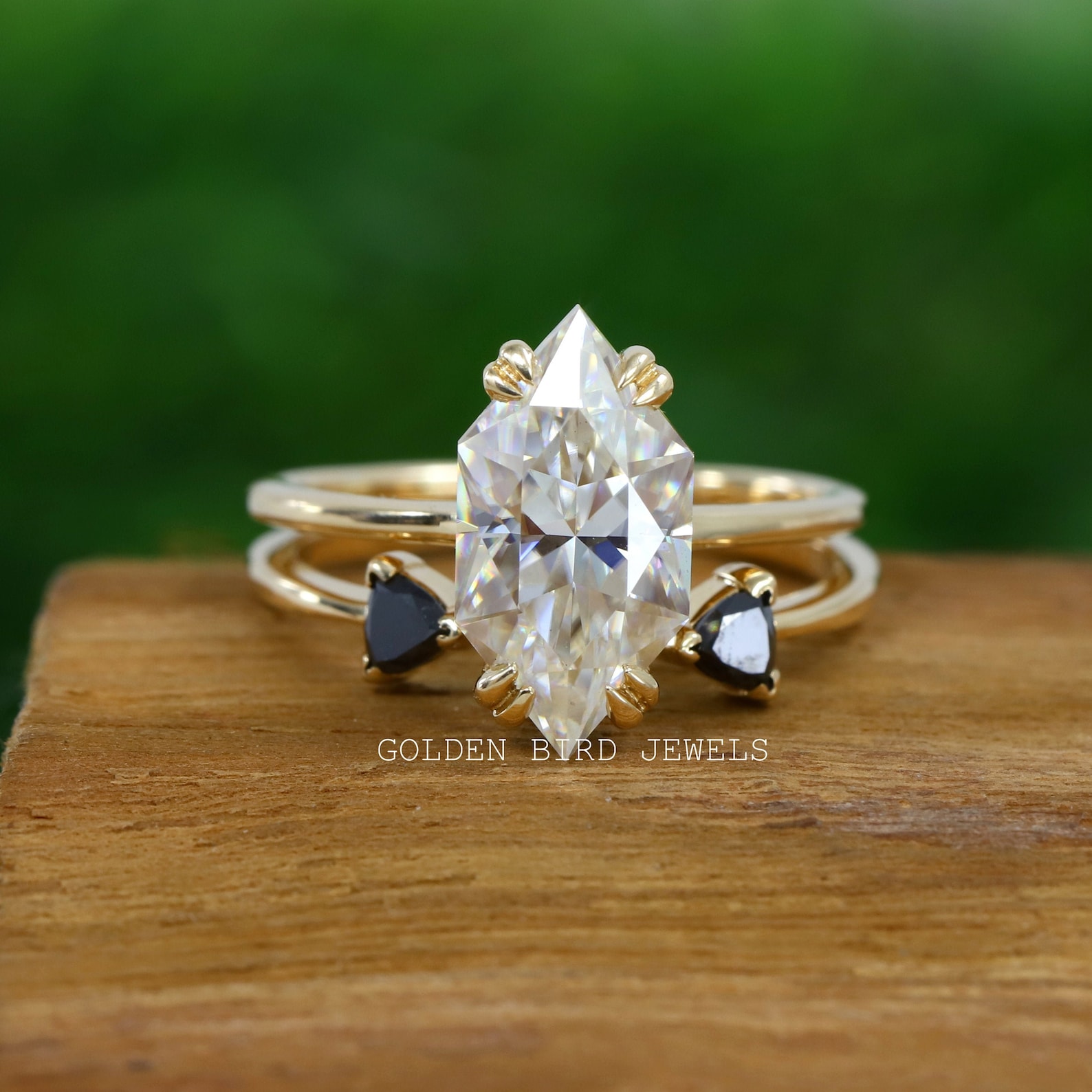 3 CT Dutch Marquise Cut Colorless Moissanite Ring Set / Hidden Etsy