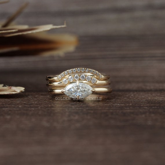 Gold trio wedding ring sets deals