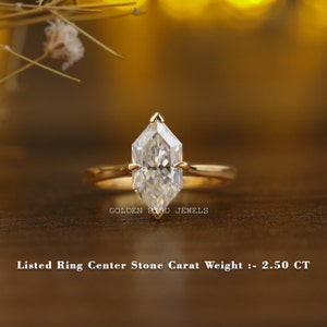 1.00 CT To 5.00 CT Dutch Marquise Cut Colorless Moissanite Ring / Solitaire Engagement Ring / 14K Solid Gold V Prong Set Ring For Beloved