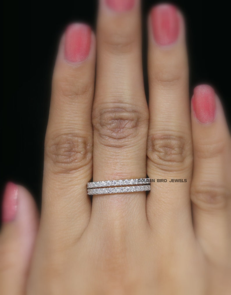 1.5CT Colorless Moissanite Yellow Gold Wedding Band,Argentium Ring,Sterling Band,Gold Wedding Band,Moissanite Band,Friendship Day Gift