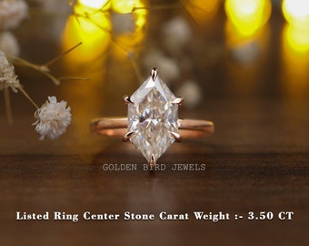 1.00 CT To 5.00 CT Dutch Marquise Cut Moissanite Ring / Hidden Halo Moissanite Engagement Ring / Marquise 14K Rose Gold Ring Gift For Wifey