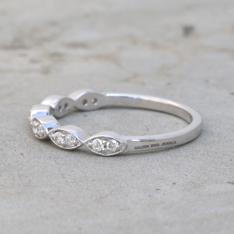 0.15 CT Colorless Round Moissanite White Gold Half Eternity Band,Sterling Silver Band,Wedding Band,Friendship Day Gift