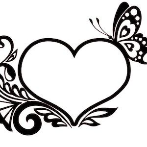 Butterfly with Heart Laser Cut File