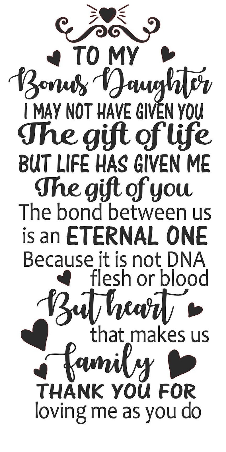 Bonus Daughter SVG and Laser Cut File Etsy