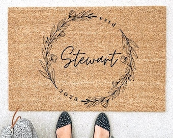 Housewarming Gift | Wedding Gift | Custom Doormat | Personalized Doormat | Closing Gift | Welcome Doormat | Front Door Mat | Monogram Rug