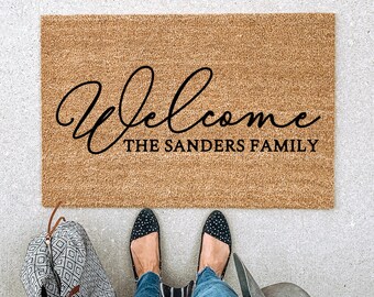 Customized Doormat, Personalized Doormat, Custom Door Mat, Last Name Doormat, Housewarming Gift, Newlywed Gift, Gift for Her, Welcome mat