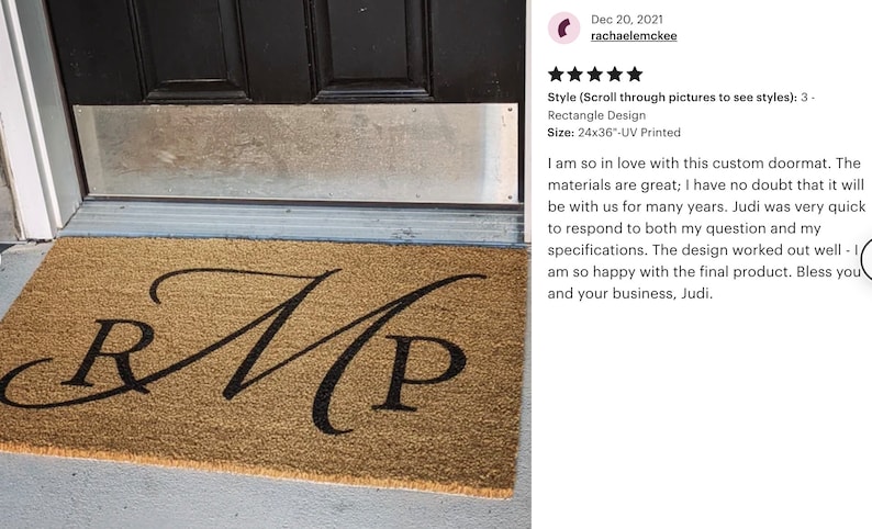 Couples Custom doormat, personalized welcome mat, couples gift, housewarming gift, newlywed gift, wedding gift, customized, gift for couple bild 4