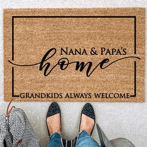 Grandparent gift, gift for grandma, gift for grandpa, Custom doormat, personalized welcome mat, housewarming gift, customized door mat